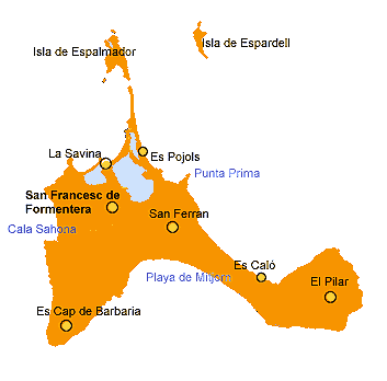 Mapa de Formentera