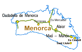 Mapa de Menorca