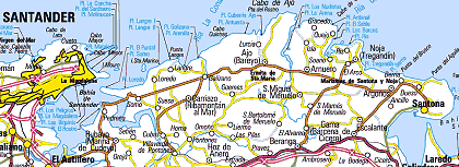 Mapa de la Transmiera cántabra