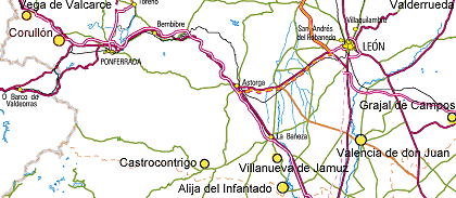 Mapa Ruta de los castillos (León)