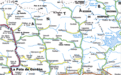Mapa Montaña central León