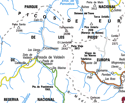 Mapa Picos de Europa