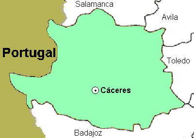 Mapa provincial de Cceres