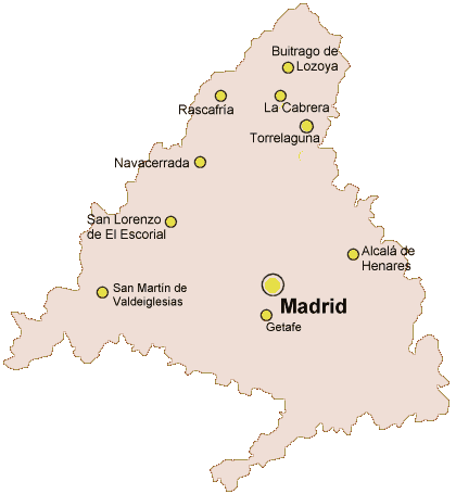Mapa de la Comunidad de Madrid
