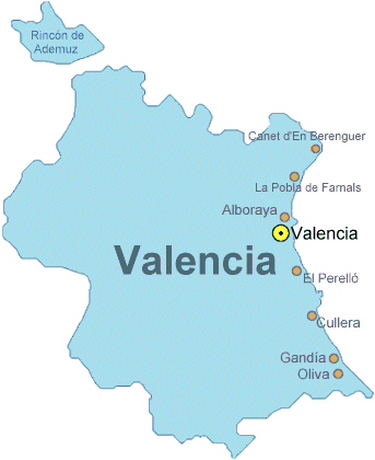 Mapa provincial de Valencia